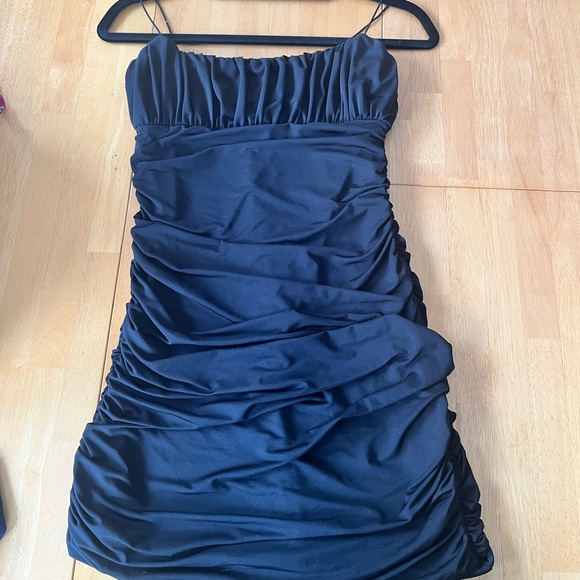 EUC Kikiriki Black Rouched Bodycon Minidress - Picture 2 of 6